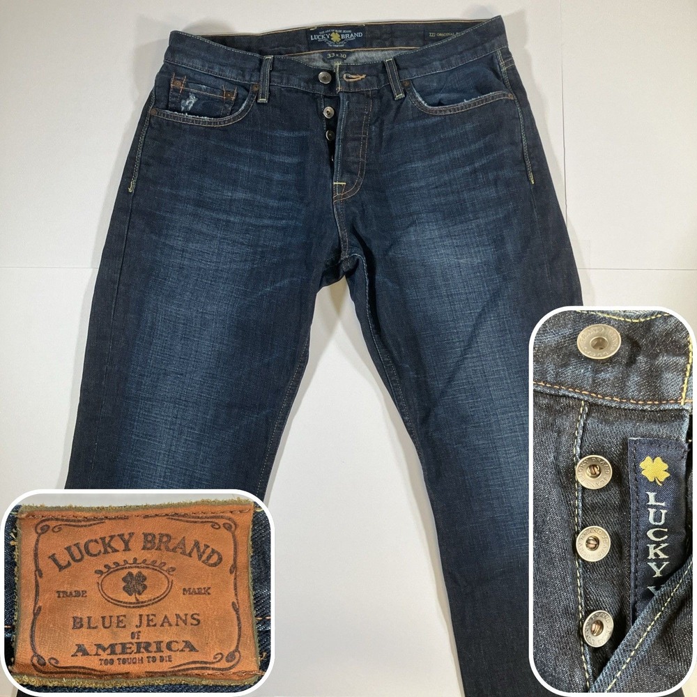 Lucky Brand 227 Jeans Mens 33x30 Original Boot Dark Wash Button Fly 33x28